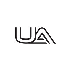 initial letter logo line unique modern UA to UZ