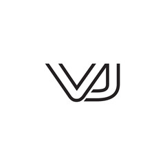 initial letter logo line unique modern VA to VZ