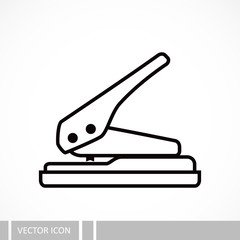 Hole puncher. Vector icon in a line design style.
