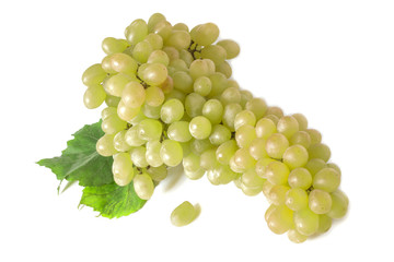 large grape of ripe white grapes