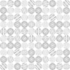 Seamless pattern with snowflakes. Festive Christmas or New Year background. Monochrome vector illustration.