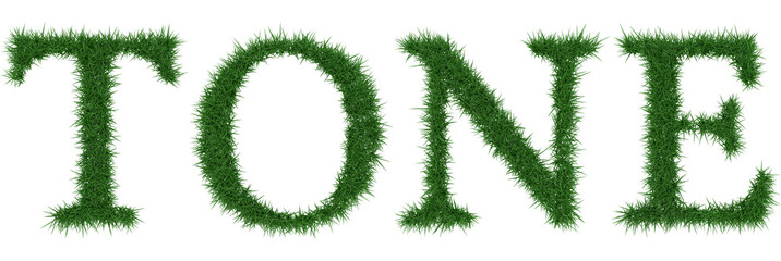 Tone - 3D rendering fresh Grass letters isolated on whhite background.
