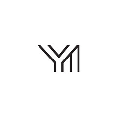 initial letter logo line unique modern YA to YZ