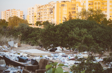 Illegal dump in the center of Portimao.