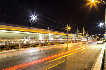 Long exposure aesthetic view of Galata Bridge