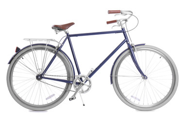Modern bicycle on white background