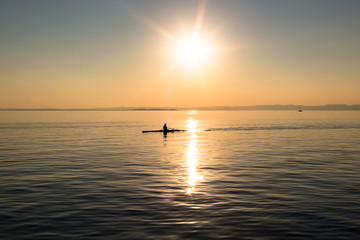tramonto del lago del garda