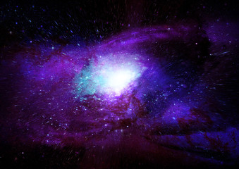 Stars, dust and gas nebula in a far galaxy