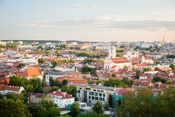 Fototapeta na wymiar Vilnius old town cityscape panorama, Lithuania
