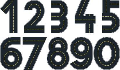 font in shape of road