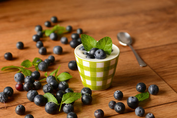 creamy yogurt with delicious blueberries
