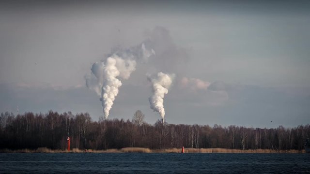 Smoke timelapse in Riga, Latvia. ecology problems