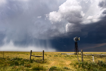 Hail falling from a severe thunderstorm