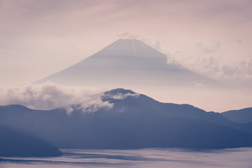Mountain Fuji with cloudy in summer season