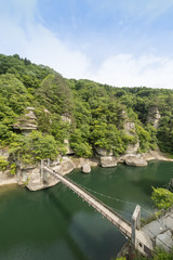 To-no-Hetsuri , A spectacular sight of a carved rock face millions of years in the making. To no Hetsuri is a popular sightseeing spot in Fukushima Prefecture.