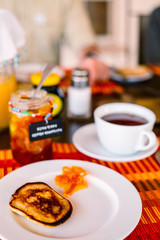 Breakfast with pancakes