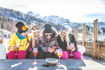 Friends on winter holidays