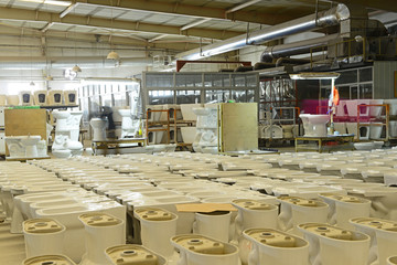 Ceramic products are in the production workshop