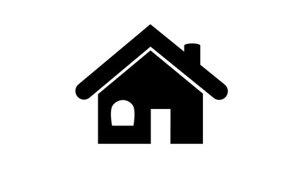 simple House icon black white