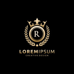 Royal Queen R Letter Logo