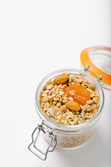 Homemade granola with dried fruit and nuts 