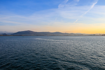 Sunset at  Bay of Santander. Cantabria, Spain