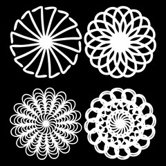 Monochrome abstract mandala sacred geometry, seed flower of life lotus isolated. Religion philosophy, spirituality occultism, sacred geometry, magic mystic, meditation. Vector.