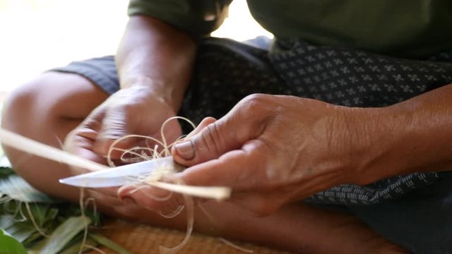 Thai wicker for a fish trap.