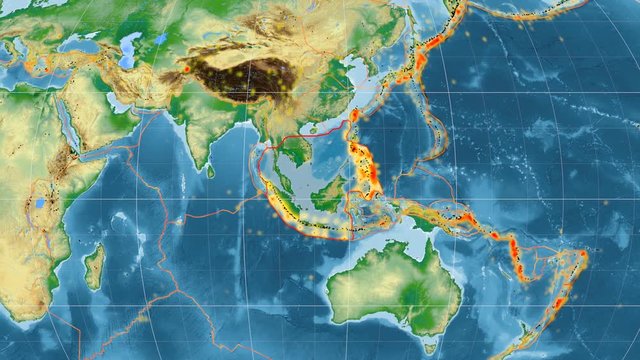 Sunda tectonics featured. Physical. Mollweide projection