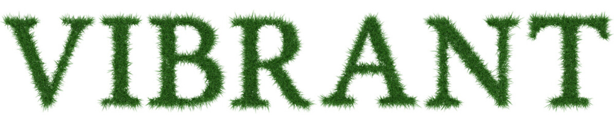 Vibrant - 3D rendering fresh Grass letters isolated on whhite background.