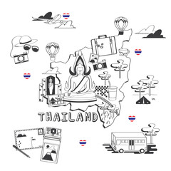 Obraz premium Thailand Doodles.