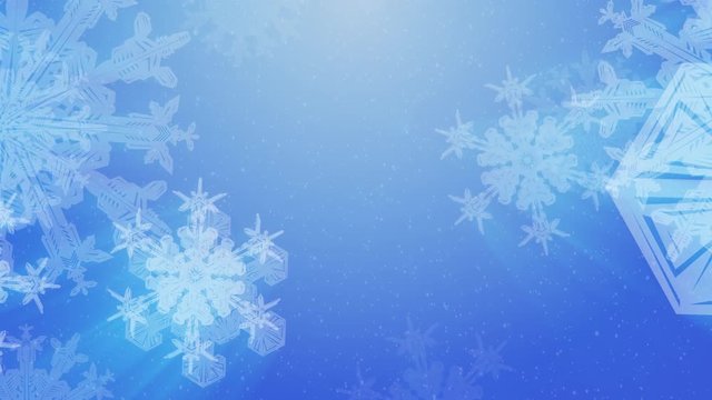 Ornate Snowflakes Falling with Light Rays