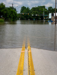 Road Going Into Flood Waters