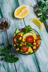 Salad with raw vegetables