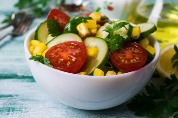 Salad with raw vegetables