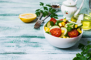 Salad with raw vegetables