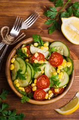 Salad with raw vegetables