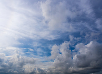 Beautiful blue sky with clouds, Background for presentation or website, This picture shows the powerful