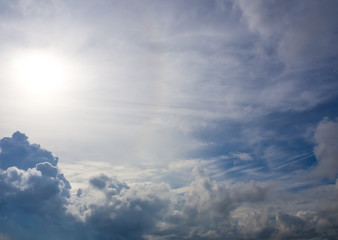 Beautiful blue sky with clouds, Background for presentation or website, This picture shows the powerful