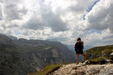 Obraz premium Hiking on Dolomites