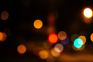Fototapeta premium abstract urban night light bokeh, defocused background