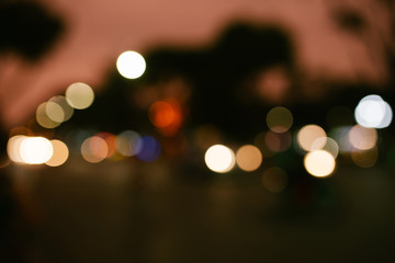 Fototapeta premium abstract urban night light bokeh, defocused background