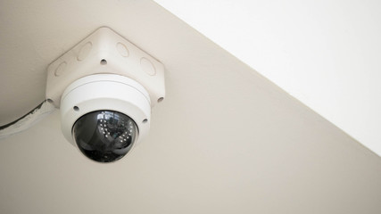 CCTV cameras Installed on the ceiling,in security concept.