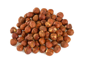 hazelnuts isolated on white