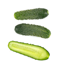cucumbers isolated on white