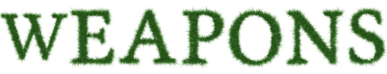 Weapons - 3D rendering fresh Grass letters isolated on whhite background.