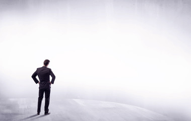 Obraz premium Business person standing from rear view