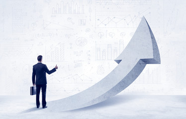 Financial businessman with arrow concept