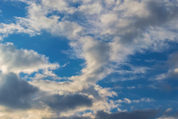 Fototapeta na wymiar background of a blue sky with a white clouds
