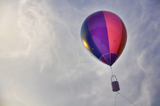 Colorful big balloon in the sky / Colorful big balloon in the sky with evening light